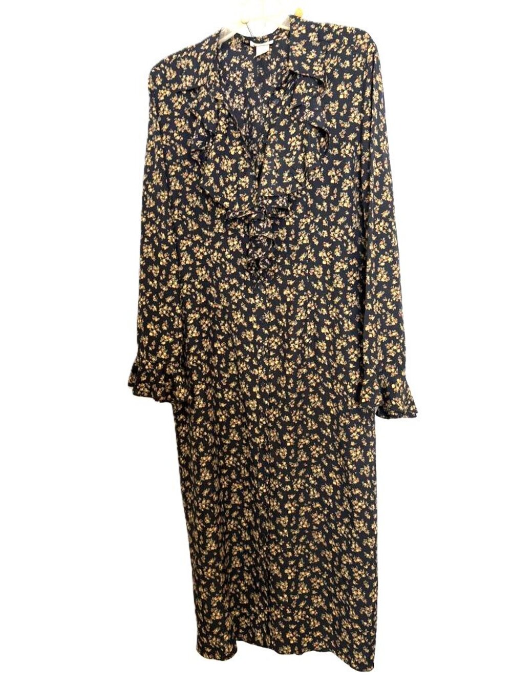 Moda Intl by Victoria Secret Floral Ruffled Fitted Column Dress Sz 14
